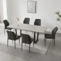 7-Piece Set of 6 Black Chairs and Retractable Dining Table, Dining Table Set, Dining Room Set with 6 Modern Chairs - Image 2
