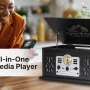 VICTOR State 7-in-1 Turntable Music Center with 3-Speed Record Player, CD/MP3/Cassette Player, FM Radio, Dual Bluetooth In & Out, and Built-in Stereo Speakers, Mahogany (VWRP-3800-MH) - Image 3