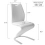 White Leather Upholstered Mermaid-shaped Dining Chairs with Chrome Legs (Set of 2) - Image 3