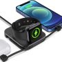 Tinetton Portable Charger Stand for Apple Watch Charger, Magnetic Wireless Watch Charging Stand Dock with Charging Cable Compatible with Apple Watch 7/6/5/4 iPhone 13/12/11/8/Pro/Max AirPods Pro/2/1 - Image 3