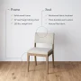 Nathan James Linus Modern Upholstered Dining Chair, Solid Rubberwood Legs in a Wire-Brushed Light Brown Finish - Image 3