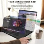 SANPTENT 16 inch Windows 11 Pro Laptop 16GB RAM 512GB SSD with 4 Core Intel Alder Lake N95, 1920x1200 FHD IPS Screen, FingerPrint, Backlit Keyboard, Ultra Thin and Light - Image 5