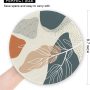 Auhoahsil Mouse Pad, Abstract Art Round Non-Slip Rubber Mousepad with Stitched Edges for Wireless Mouse Laptop Computer Gaming Office Travel Men Women Kids, Cute Design, 8.7 x 8.7 in, Boho Leaves - Image 6