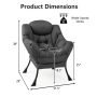 Gray Modern Polyester Fabric Lazy Chair with Steel Frame and Side Pocket - Image 4