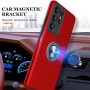JAME for Samsung Galaxy S21 Ultra Case, Slim Soft Bumper Protective Cover for Samsung S21 Ultra Case, with Invisible Ring Holder Kickstand Cover for Galaxy S21 Ultra, Red - Image 4