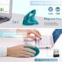 Vassink Ergonomic Mouse, Rechargeable Wireless Mouse, 2.4GHz Rechargeable Wireless Vertical Optical Mice with USB Receiver, 6 Buttons, 800/1200/1600 DPI, for Laptop, PC, Computer Black - Image 2