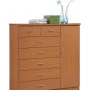 Hodedah 7-Drawer Chest with Locks on 2-Top Drawers plus 1-Door with 3-Shelves in Cherry - Image 1
