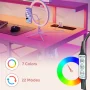 Bestier 55" Pink Gaming Desk with Outlets & LED Light Computer Desk with Monitor Stand, Pink Carbon Fiber - Image 6