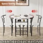 Vineego 3 Pieces Dining Set for 2 Small Kitchen Breakfast Table Set Space Saving Wooden Chairs and Table Set, White - Image 5
