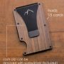 Minimalist Wallet with Money Clip – RFID Blocking, Slim Wood Wallet – Small Wallet Expanding Card Holder with 15-Card Capacity – Minimalist Wallet for Men and Women - Image 1