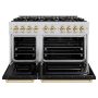 ZLINE - 48 in. Wide 8 Burner Autograph 6.7 cu. ft. Freestanding Classic Double Oven Gas Range with Black Doors & Gold Accents - Black Matte - Image 3