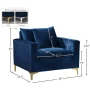 Meridian Furniture Modern Naomi Velvet Accent Chair in Navy - Image 3
