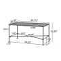 Petra Black Rectangle Metal Outdoor Patio Coffee Table - Image 3
