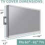 Garnetics Outdoor TV Cover 60-65 Inch Waterproof and Weatherproof TV Covers | Outdoor TV Enclosure | Smart Shield TV Screen Protector for Outside TV | Cover for Moving | TV Display Protectors - Gray - Image 5