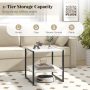 2-Tier Square End Table with Storage Shelf Reversible Design - Image 5