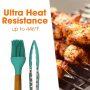 12-Piece Aqua Silicone Utensil Spatula Set with Wooden Handles - Image 3