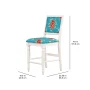 The Pioneer Woman Callie Vintage Floral Counter Height Stools Made With Solid Wood Frame, Set of 2, Teal - Image 3