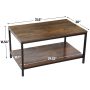 31" Rustic Wood Coffee Table Rectangular Coffee Table with Storage Shelf Durable - Image 2