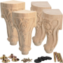 Piernas De Muebles De Madera De 6 Pulg 15 CM Conjunto De 4 Muebles De Maderas - Image 2