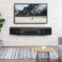 Homooi Modern 2-Tier Coffee Table with Floating AV Wall Shelf, Black - Image 3