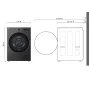 LG - 7.8 Cu. Ft. Stackable Smart Electric Dryer with Ventless Heat Pump Technology - Black Steel - Image 4