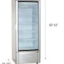 Premium Levella - 23 in. Wide 9 cu. ft. 1-Door Commercial Merchandiser Refrigerator Glass-Door Beverage Display Cooler - Silver - Image 3