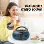 Portable CD Boombox with Bluetooth, USB, Radio, and Bass Boost - Black - Image 3