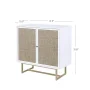 Kova Natural Cane Rattan Doors Accent Cabinet with Brass Metal Base and Adjustable Shelf for Hallway or Living Room - Image 5