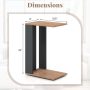 2-Tier C-Shaped Side Table with Universal Wheels and Shelf - Image 4