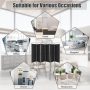 Black 6 Feet 6-Panel Freestanding Folding Privacy Screen Room Divider - Image 2