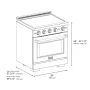 ZLINE - 30 in. Wide 4 Elements 4.2 Cu.Ft. Paramount Freestanding Induction Range with Electric Oven in Satin Steel w/ Black Door - Matte Black - Image 4