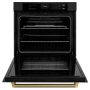 ZLINE - Autograph 30 in. True Convection Single Wall Oven in Black Steel with Gold Helix Handle (WASBZ-30-KG) - Black Stainless Steel - Image 2