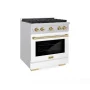 ZLINE - 30 in. Wide 4 Burner 4.2 cu. ft. Autograph Paramount Dual Fuel Freestanding Range with Bronze Accents - White - Image 3