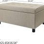 Joveco Storage Ottoman Fabric Button Tufted Rectangular Bench for Living Room or Entryway (Beige) - Image 6