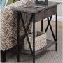 Convenience Concepts Tucson Flip Top End Table with Charging Station 23.75" - Weathered Gray/Black - Image 2
