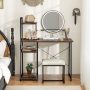 Brown Computer Desk with Shelves and 3-Tier Storage Bookshelf - Image 2