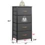 4 Drawer Fabric Dresser Storage Tower Organizer Unit for Bedroom Closet Hallway - Image 2