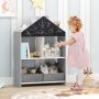 Playhouse Kids Bookshelf with Chalkboard and Whiteboard for 3-6 Years - Gray - Image 2