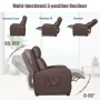 Costway Spring PU leather for Home Theater Adjustable Recliners with Padded Seat, Brown - Image 6