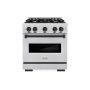 ZLINE - 30 in. Wide 4 Burner 4.2 cu. ft.  Autograph Classic Dual Fuel Freestanding Satin Steel Range with Black Accents - Stainless Steel - Image 1