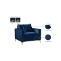 Meridian Furniture Modern Naomi Velvet Accent Chair in Navy - Image 2