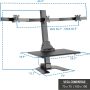 Mount-It! Triple Monitor Electric Standing Desk Converter - 3 Screens Stand Up Desk Riser - Height Adjustable Desktop & 3 Mounts for Screens up to 32", Sit-Stand Convertor for Home, Office, School - Image 3
