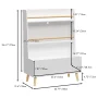 PORKISS Bookshelf for Kids, Wooden Kids Bookshelf with Toy Storage Cabinet and 2 Shelves, Freestanding Bookcase Organizer for Bedroom, Playroom, White - Image 4