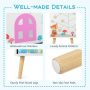 Kids House-shaped Bookshelf with 2 Storage Bins for Kids Room Playroom - Image 5