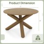 47 Inches Round Dining Table with Solid Acacia Wood Legs for 4-6 Person - Image 4