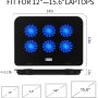 ICE COOREL Laptop Cooling Pad with 6 Cooling Fans for 14-17 Inch, Gaming Laptop Cooler Stand with 6 Height Adjustable, Notebook Pad with Two USB Port [2022 Version] - Image 3