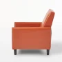 Darvis Burnt Orange Leather Recliner Club Chair - Image 2