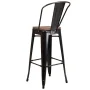 30.5 in. Black-Antique Gold/Walnut Elm Bar Stool, High Back, Bar Height 28-33 in. - Image 5