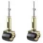 2 1/8 in. Black Rubber and Gold Steel Adjustable Bed Frame Stem Casters with Locking Brake, 125 lb. Load Rating 2 Pack - Image 6