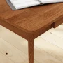 Caidence 2-Drawer Writing Desk with Solid Wood Legs, White / Burlywood, 29.53" H x 39.4" W x 21.7" D - Image 6